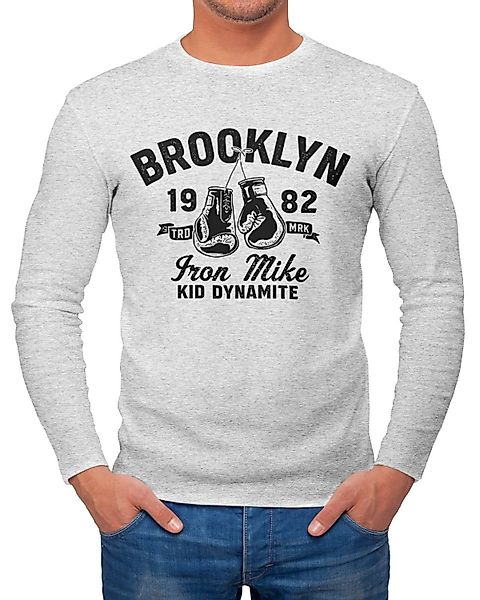 Neverless Longsleeve Herren Longsleeve Boxen Iron günstig online kaufen