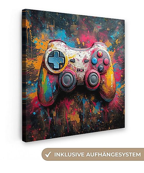 OneMillionCanvasses® Leinwandbild Graffiti - Spiele - Controller - Farbe, F günstig online kaufen