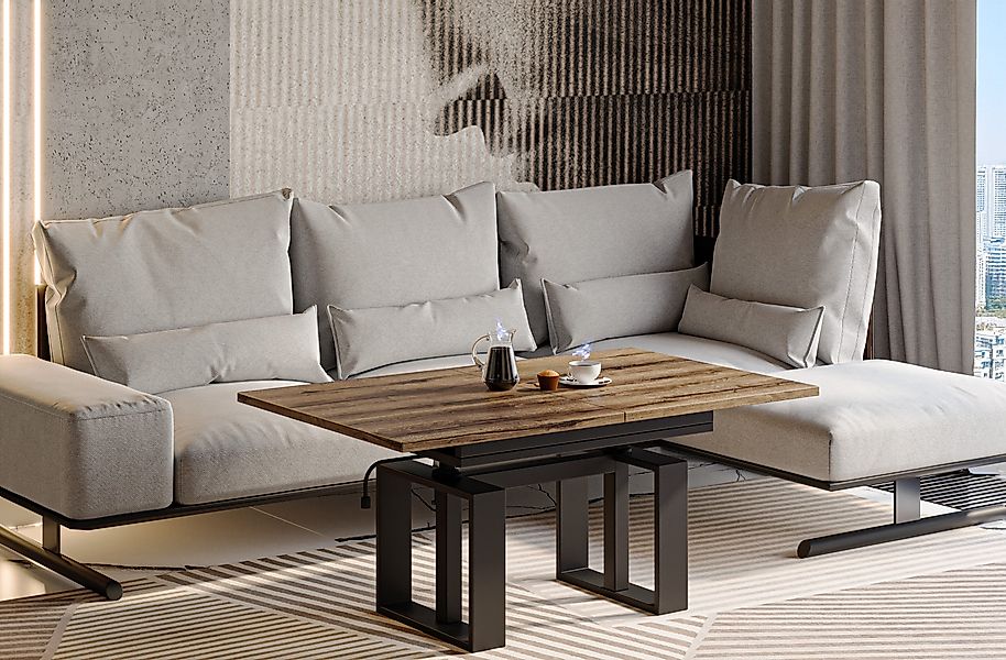 Endo-Moebel Couchtisch Empoli - ausziehbar 110-170cm und höhenverstellbar D günstig online kaufen