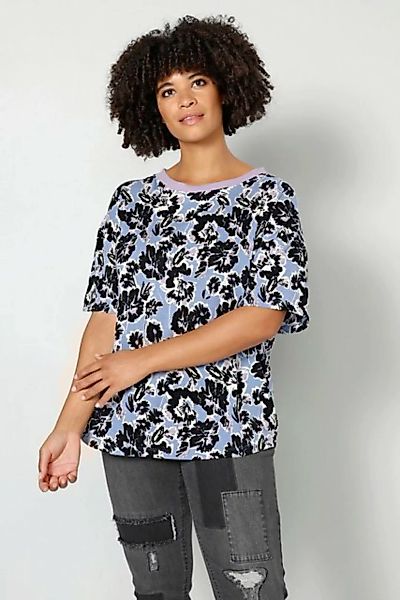 Sara Lindholm Rundhalsshirt T-Shirt Blumenmuster günstig online kaufen