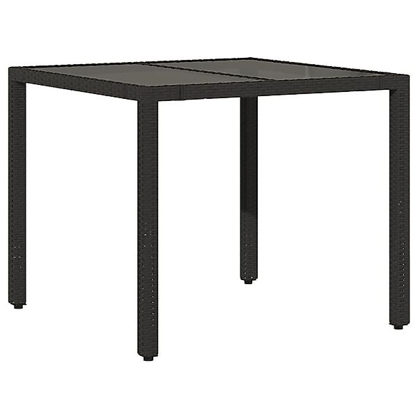 vidaXL Gartentisch Gartentisch mit Glasplatte Schwarz günstig online kaufen