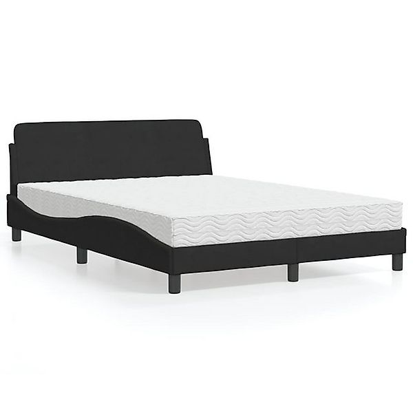 vidaXL Bettgestell Bett mit Matratze Schwarz 140x200 cm Samt Bett Bettgeste günstig online kaufen