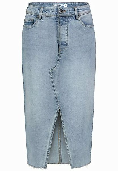 SUBLEVEL Jeansrock Damen Rock langer Schnitt Denim Stretch günstig online kaufen