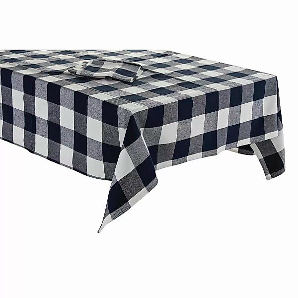 Tischdecke Und Servietten Dkd Home Decor Blau Baumwolle Weiß (250 X 150 X 0 günstig online kaufen