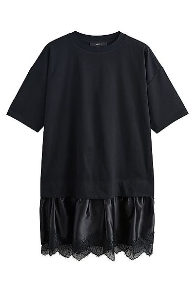 Next Shirtkleid Kurzärmeliges 2-in-1-T-Shirt und Spitzen-Minikleid (1-tlg) günstig online kaufen