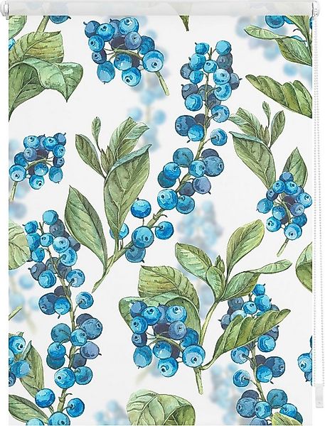 Seitenzugrollo Klemmfix Motiv Heidelbeere, LICHTBLICK ORIGINAL, Lichtschutz günstig online kaufen