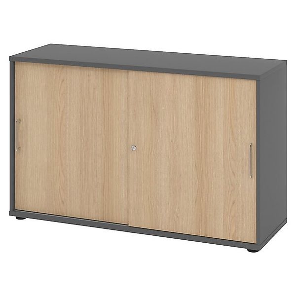 bümö Aktenschrank office Schiebetürenschrank Dekor: Graphit/Eiche - Griffe: günstig online kaufen