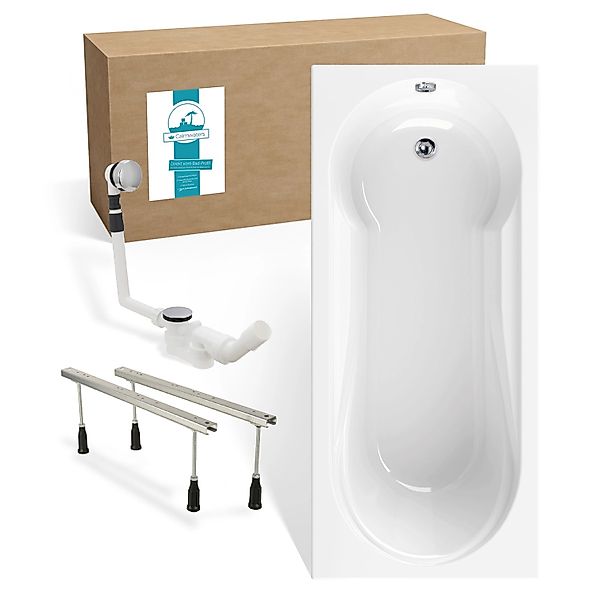 Calmwaters Rechteck Badewanne Modern Small 2 180x80 cm Wannenfüße & Ablaufg günstig online kaufen