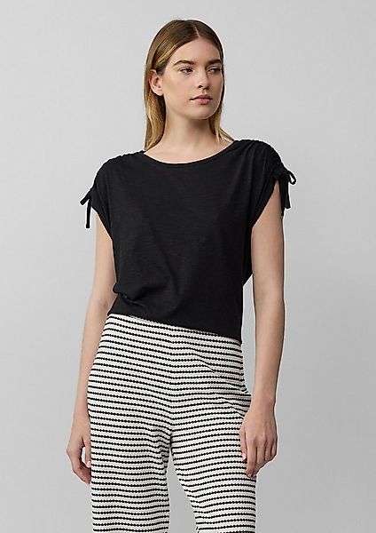 s.Oliver Kurzarmshirt T-Shirt T-Shirt mit Flammgarnstruktur und Raffung günstig online kaufen