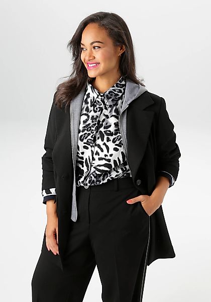 Aniston PLUS Longblazer mit Hoodie-Effekt günstig online kaufen