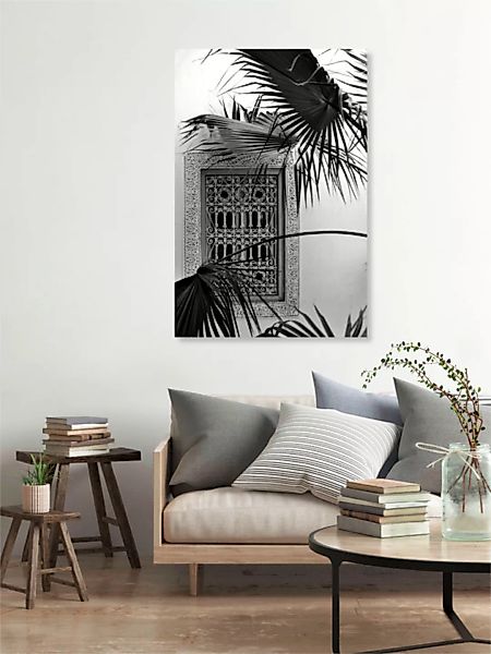 Poster / Leinwandbild - Orient Palms & Garden Dreams - Black & White Editio günstig online kaufen