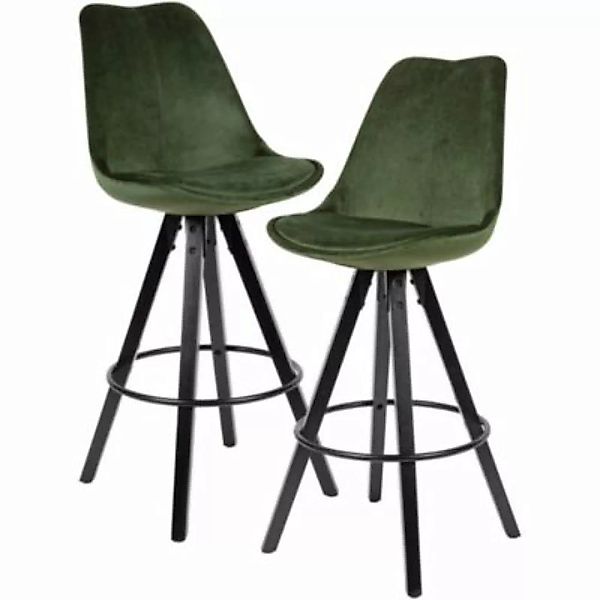 FineBuy Barhocker 2er Set Samt 44 x 39 cm Sitzfläche grün günstig online kaufen