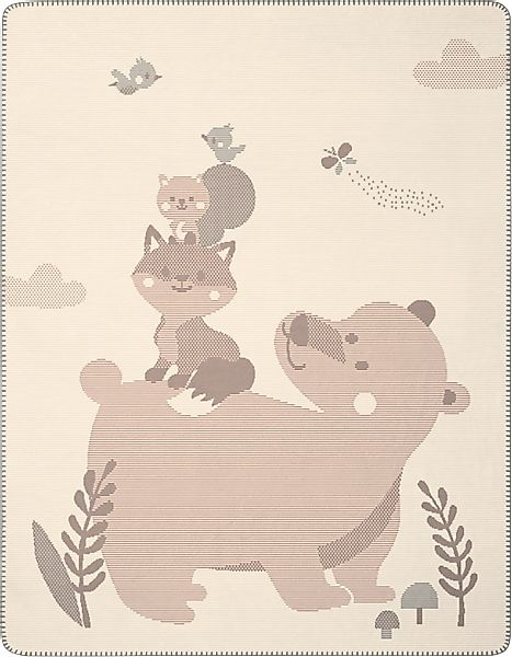 Biederlack Babydecke "Babydecke Foxy&Friends" 75 x 100, mit Zierstich günstig online kaufen