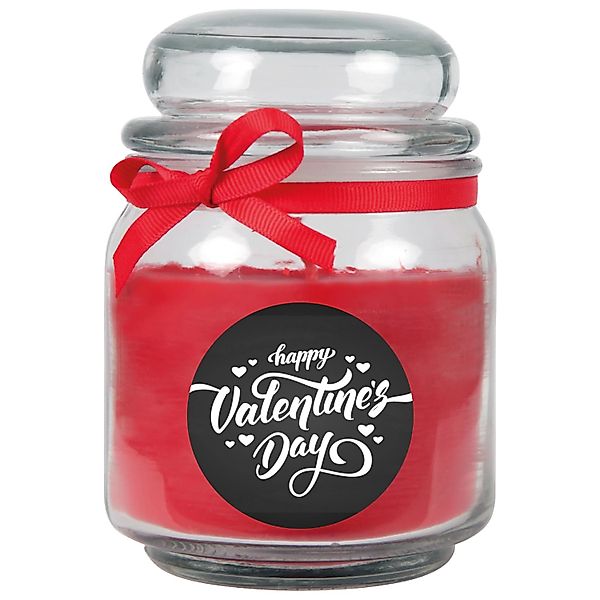 HS Candle Duftkerze & Glas Valentinstag Bonbon 70h Valentine's Day günstig online kaufen