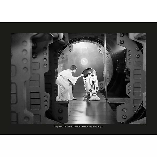 KOMAR Wandbild - Star Wars Classic Leia R2D2 Quote - Größe: 70 x 50 cm mehr günstig online kaufen