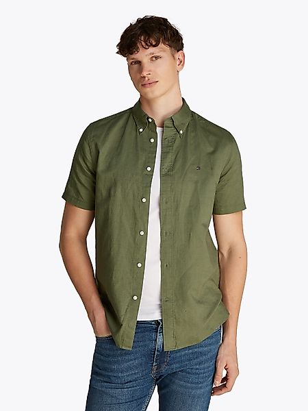 Tommy Hilfiger Kurzarmhemd LINEN BLEND SOLID günstig online kaufen