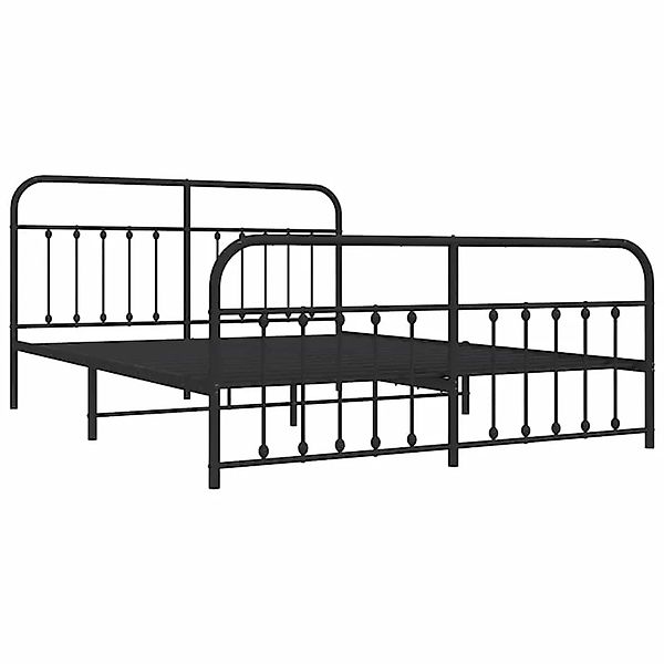 vidaXL Bettgestell mit Kopfteil und Fußteil Metall Schwarz 183x213 cm 35260 günstig online kaufen
