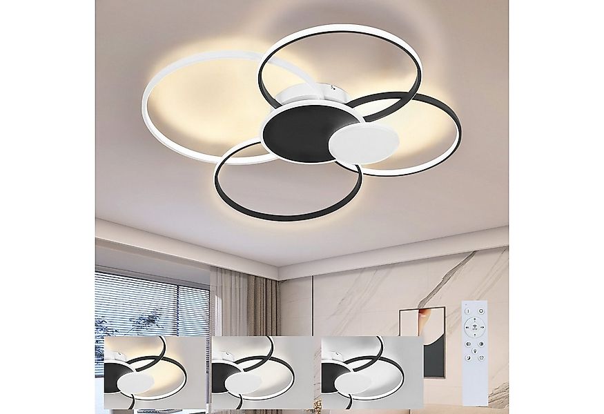 Nettlife LED Deckenleuchte 94CM Metall und Acryl 72W Ring, Dimmbar, LED fes günstig online kaufen