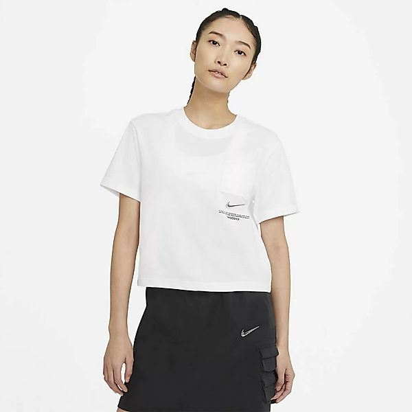 Nike Sportswear Swoosh Kurzarm T-shirt XS White / Black günstig online kaufen