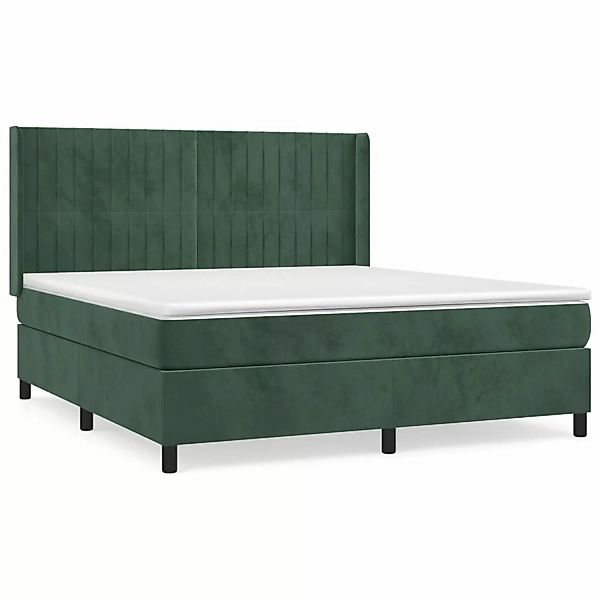 vidaXL Boxspringbett mit Matratze Dunkelgrün 180x200 cm Samt1469825 günstig online kaufen
