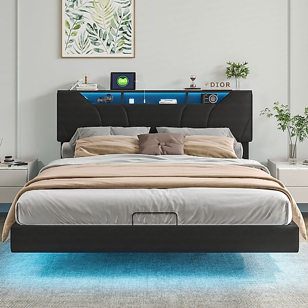 FUROKOY Stauraumbett Schwebebett Bett Jugendbett mit günstig online kaufen