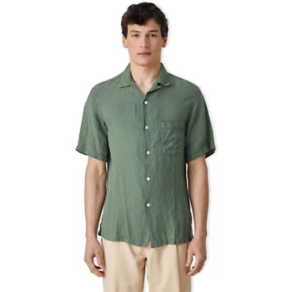 Portuguese Flannel  Hemdbluse Linen Camp Collar Shirt - Dry Green günstig online kaufen