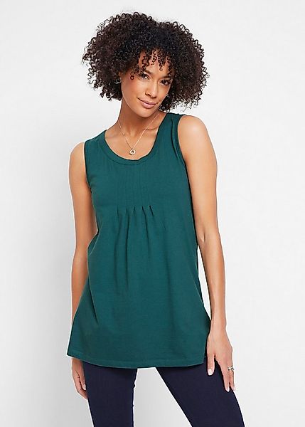 bonprix Longtop mit elegantem Faltendetail, lockere Passform, ärmellos günstig online kaufen