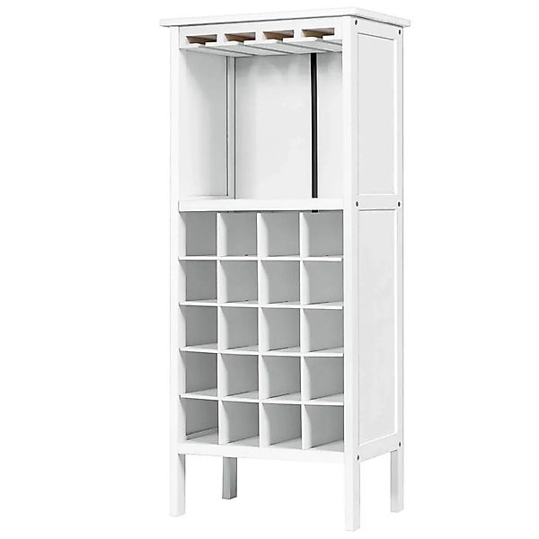 Costway Weinschrank Weinregal mit Glashalter Weiß 42 x 24.5 x 96 cm günstig online kaufen