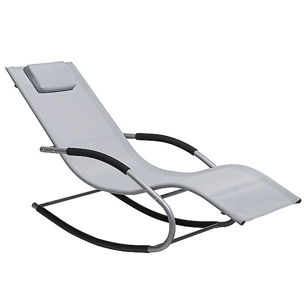 Beliani Gartenliege Grau Schwarz Silber 149x63x84 günstig online kaufen