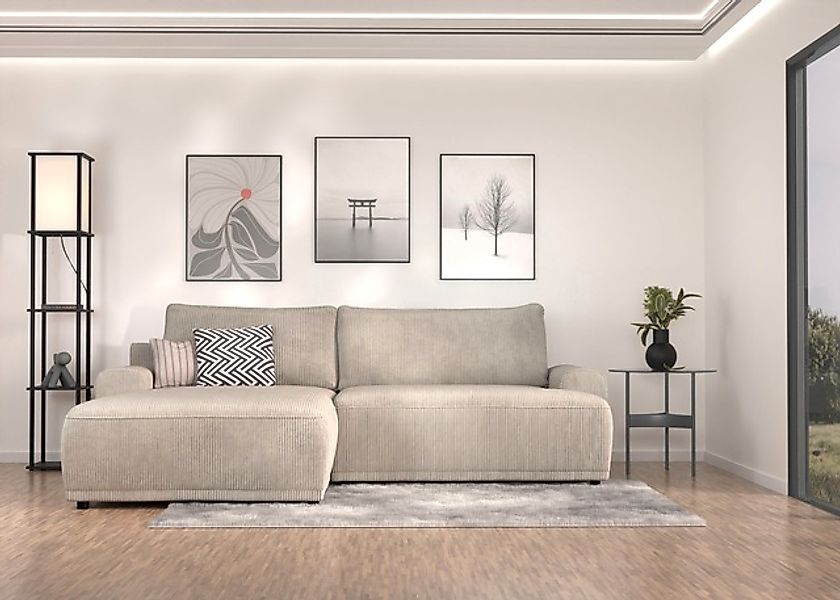 TRENDMANUFAKTUR Ecksofa »Fordon, Schlafsofa mit Bettkasten, Couch in L-Form günstig online kaufen