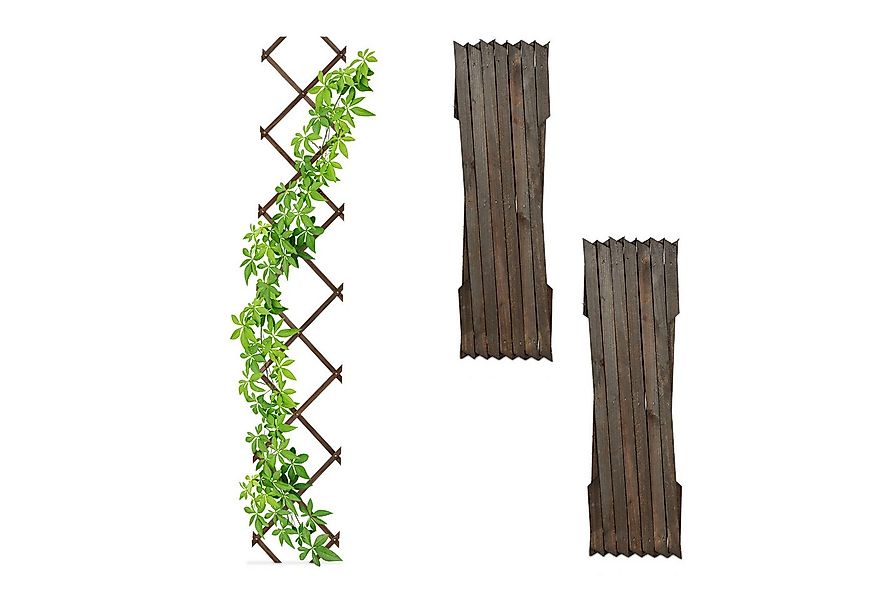 relaxdays Rankgitter Ausziehbares Rankgitter im 3er Set, braun günstig online kaufen