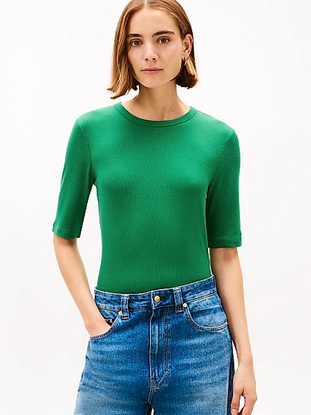 Tommy Hilfiger Kurzarmshirt "SLIM 5X2 RIB C-NK 1/2 SLV mit Rundhals und Rip günstig online kaufen