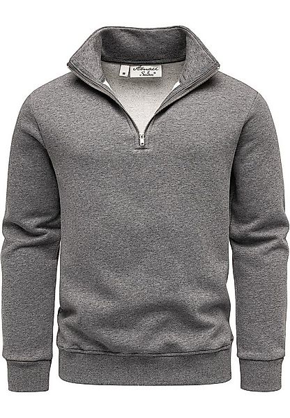 Amaci&Sons Sweatshirt LANDON Troyer Troyer Herren Pullover Zipper Sweatjack günstig online kaufen
