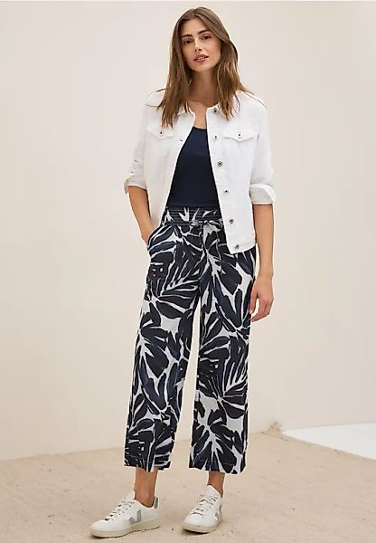 Gemusterte Wide Leg Hose günstig online kaufen