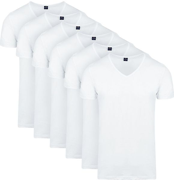 Suitable Vita T-Shirt V-Ausschnitt Weiß 6-Pack - Größe 3XL günstig online kaufen