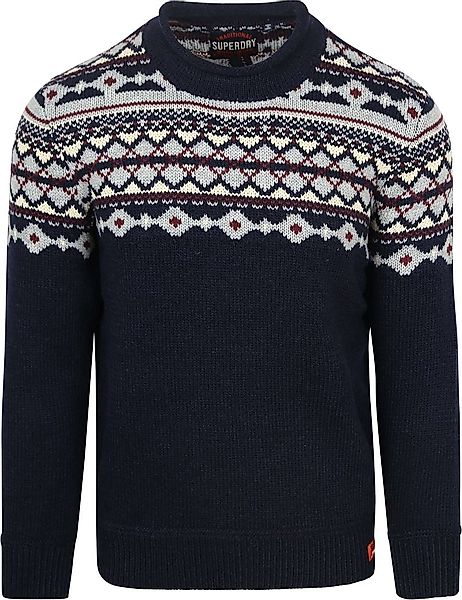 Superdry Fairisle Sweater Navy - Größe L günstig online kaufen