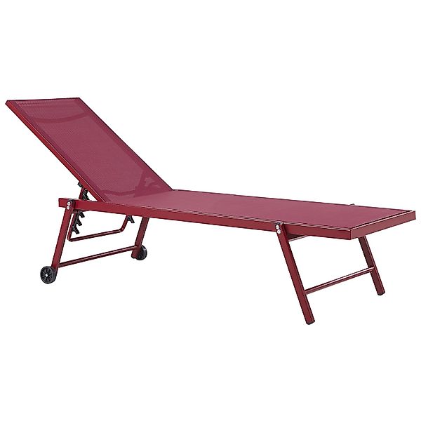 Beliani Gartenliege Rot 65x198x107 günstig online kaufen