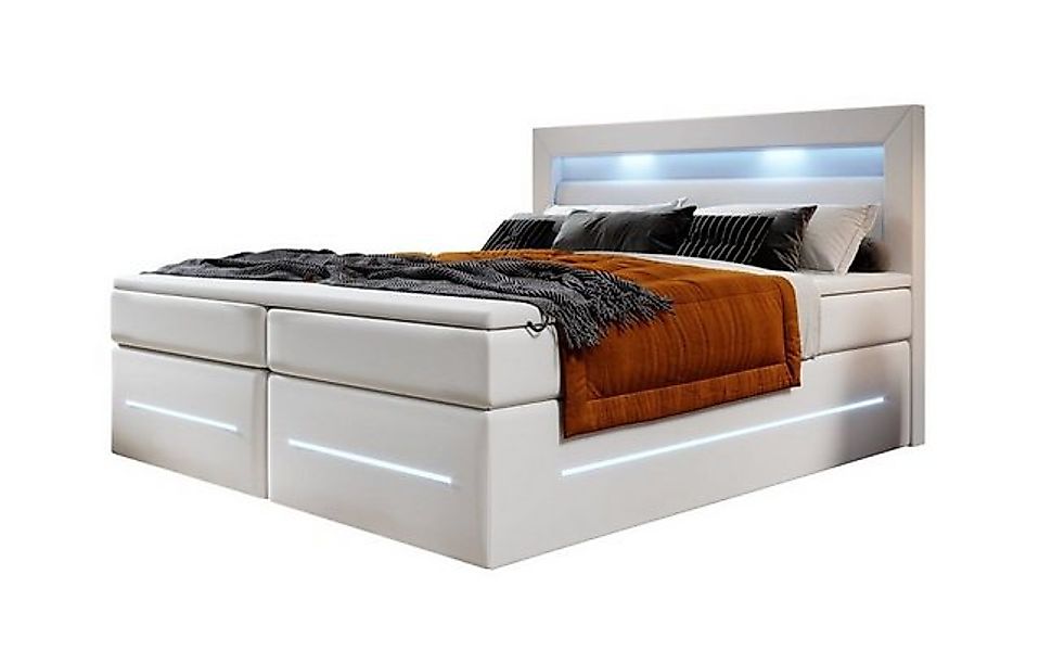 Luxusbetten24 Boxspringbett Sevilla, mit LED-Beleuchtung und Stauraum günstig online kaufen