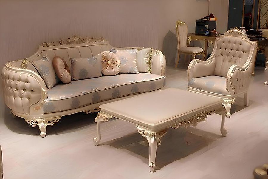 JVmoebel Sofa -Exklusives Gemütlich Wohnzimmer 3 Sitzer Sofa Modern 2x Sess günstig online kaufen