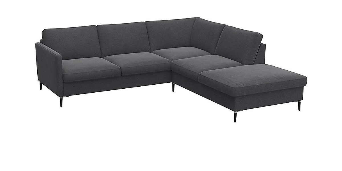 FLEXLUX Ecksofa »Fiore, L-Form«, schmale Armlehnen, Füße Alu/schwarz, B/T 2 günstig online kaufen