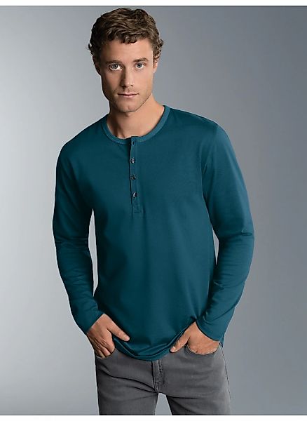 Trigema Longsleeve "TRIGEMA Langarmshirt mit Knopfleiste" 1 Stk. günstig online kaufen