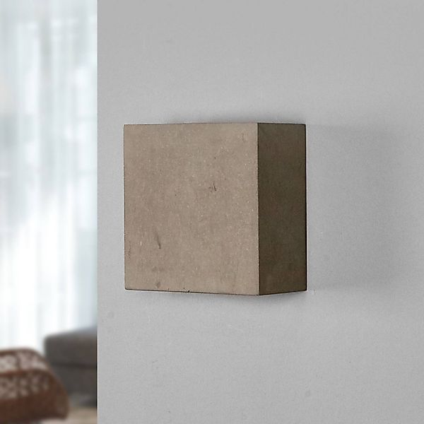 Lindby LED-Wandleuchte Yva, grau, Beton, 13 x 13 cm, up/down günstig online kaufen