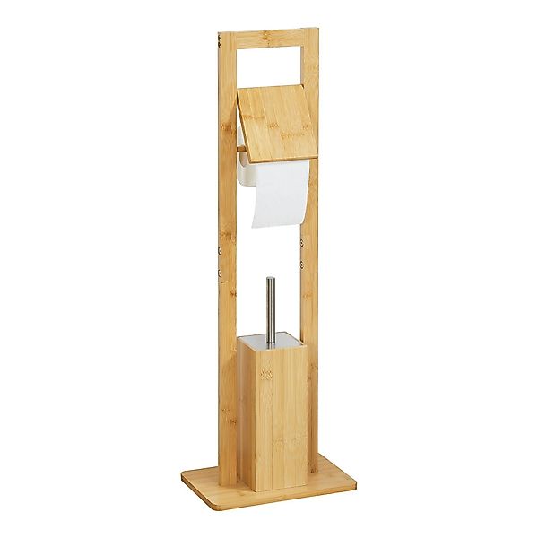 en.casa Toilettenpapierhalter, Västerås Toilet-Set aus Bambus günstig online kaufen