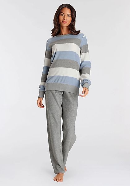 Vivance Dreams Pyjama 2 Stk. tlg., aus weichem Frottée und mit Colorblock S günstig online kaufen
