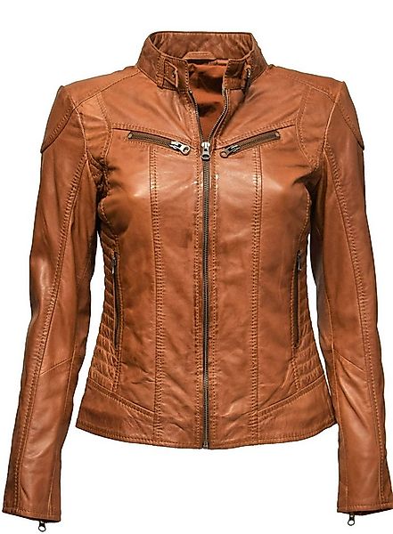 Zimmert Leather Lederjacke Frida washed Lammnappa Leder, Cognac, Schwarz, B günstig online kaufen