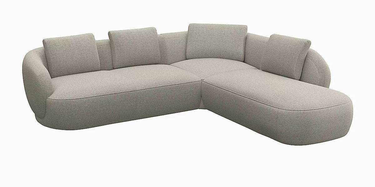 FLEXLUX Ecksofa "Torino, rund, L-Form, Sofa-Ecke mit Ottomane", Modernes, o günstig online kaufen