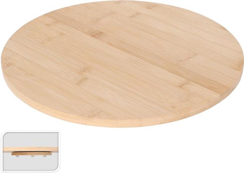 DREHBARE SERVIERPLATTE ca. 35 cm 1 Stück Holz Natur Bambus Hellbraun günstig online kaufen
