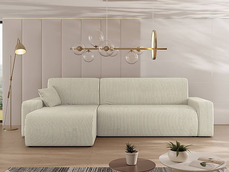 MIRJAN24 Ecksofa Piano L Cord, mit Bettkasten und Schlaffunktion, Schwarze günstig online kaufen