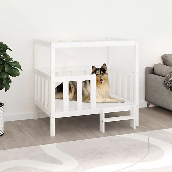 Vidaxl Hundebett Weiß 105,5x83,5x100 Cm Massivholz Kiefer günstig online kaufen