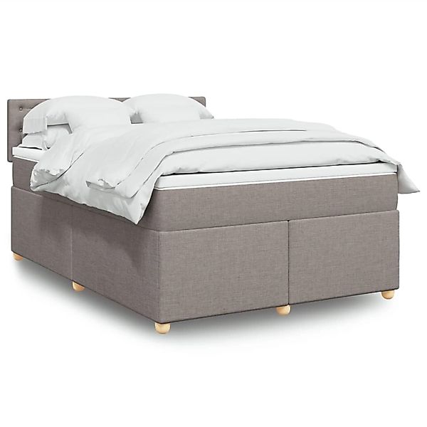 vidaXL Boxspringbett mit Matratze Taupe 140x190 cm Stoff 3288993 günstig online kaufen